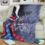 Personalised Western Bulldogs Blanket Trippy Psychedelic Abstract Art Mascot Football Fans