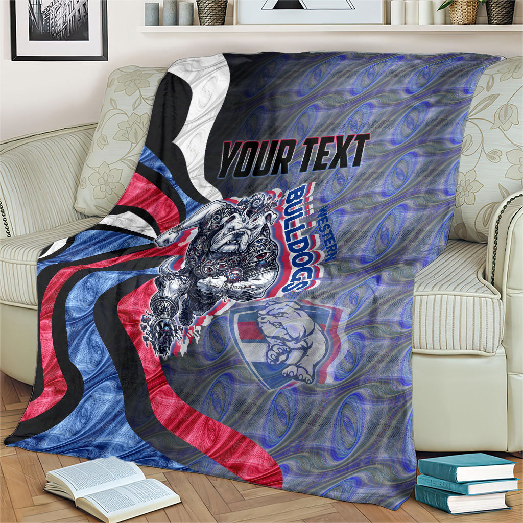 Personalised Western Bulldogs Blanket Trippy Psychedelic Abstract Art Mascot Football Fans