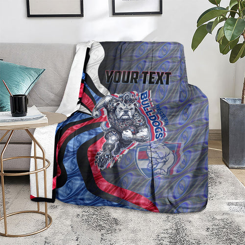 Personalised Western Bulldogs Blanket Trippy Psychedelic Abstract Art Mascot Football Fans