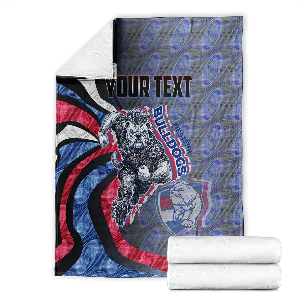 Personalised Western Bulldogs Blanket Trippy Psychedelic Abstract Art Mascot Football Fans