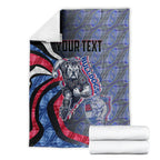 Personalised Western Bulldogs Blanket Trippy Psychedelic Abstract Art Mascot Football Fans