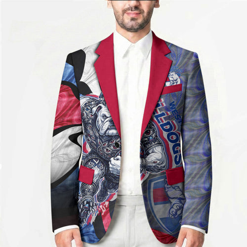 Personalised Western Bulldogs Blazer Trippy Psychedelic Abstract Art Mascot Football Fans