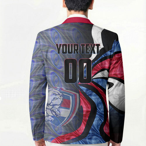 Personalised Western Bulldogs Blazer Trippy Psychedelic Abstract Art Mascot Football Fans