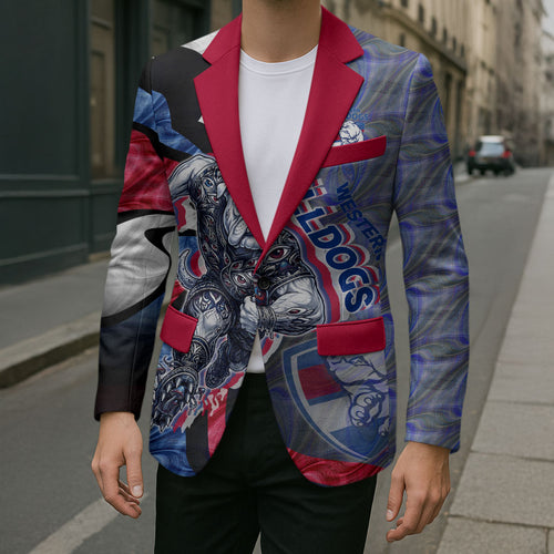 Personalised Western Bulldogs Blazer Trippy Psychedelic Abstract Art Mascot Football Fans