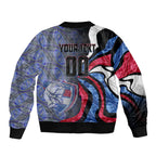 Personalised Western Bulldogs Bomber Jacket Trippy Psychedelic Abstract Art Mascot Football Fans