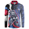 Personalised Western Bulldogs Button Sweatshirt Trippy Psychedelic Abstract Art Mascot Football Fans