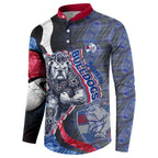 Personalised Western Bulldogs Button Sweatshirt Trippy Psychedelic Abstract Art Mascot Football Fans