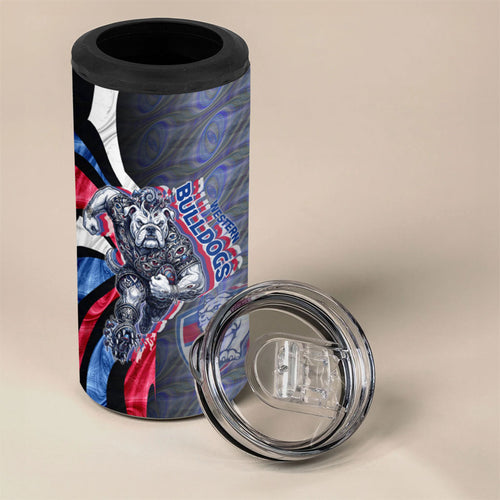 Personalised Western Bulldogs 4 in 1 Can Cooler Tumbler Trippy Psychedelic Abstract Art Mascot Football Fans