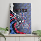 Personalised Western Bulldogs Canvas Wall Art Trippy Psychedelic Abstract Art Mascot Football Fans