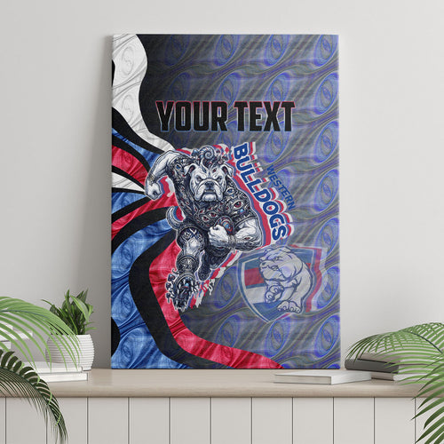 Personalised Western Bulldogs Canvas Wall Art Trippy Psychedelic Abstract Art Mascot Football Fans