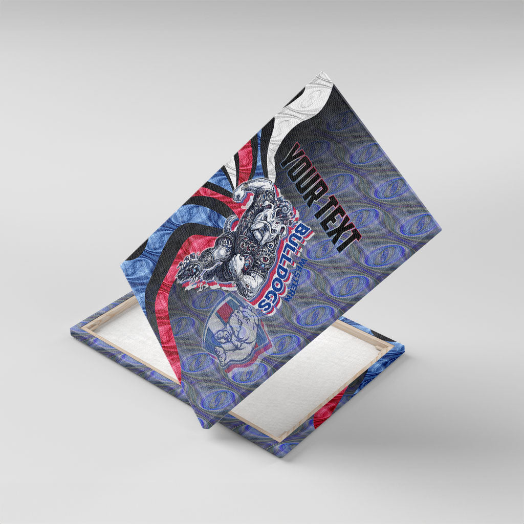 Personalised Western Bulldogs Canvas Wall Art Trippy Psychedelic Abstract Art Mascot Football Fans