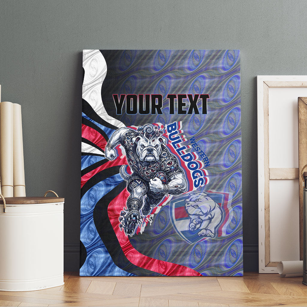 Personalised Western Bulldogs Canvas Wall Art Trippy Psychedelic Abstract Art Mascot Football Fans