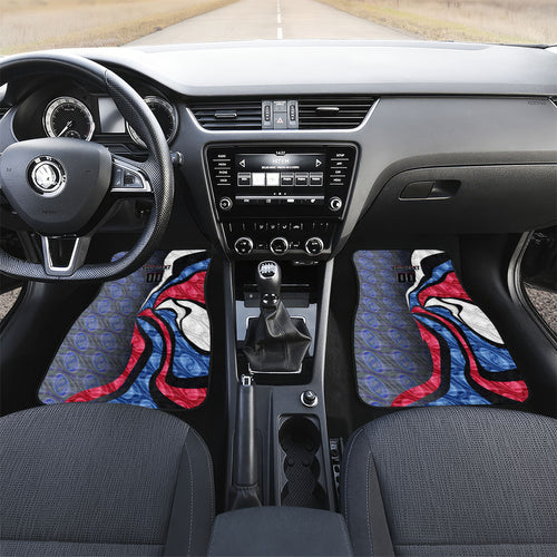 Personalised Western Bulldogs Car Mats Trippy Psychedelic Abstract Art Mascot Football Fans