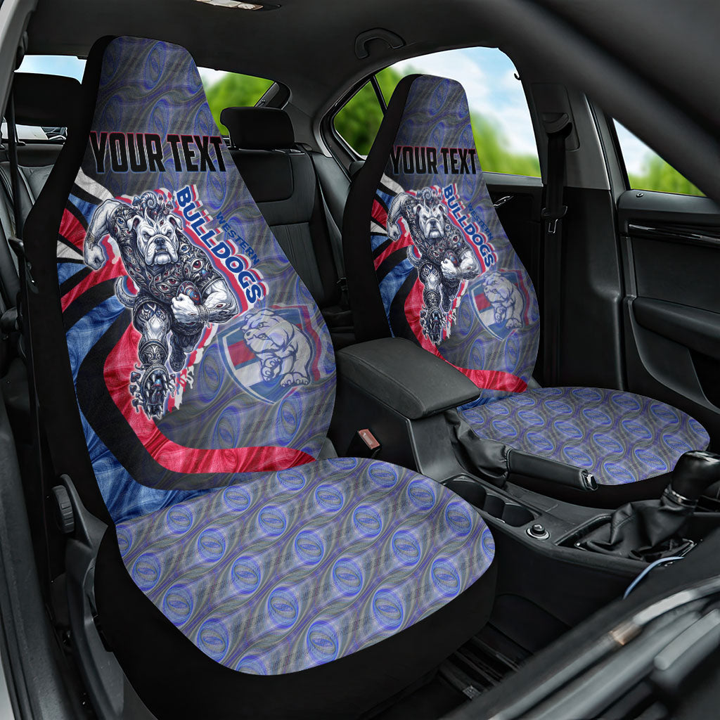 Personalised Western Bulldogs Car Seat Cover Trippy Psychedelic Abstract Art Mascot Football Fans