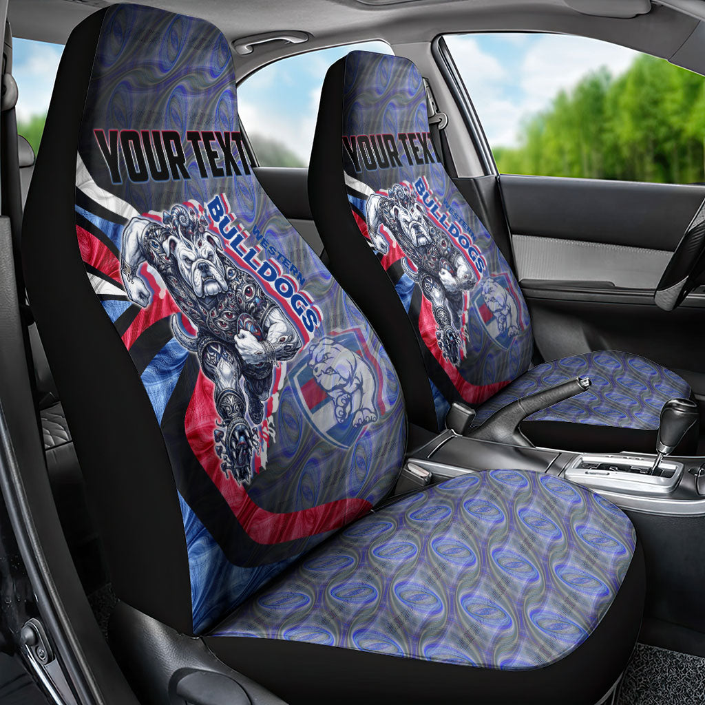 Personalised Western Bulldogs Car Seat Cover Trippy Psychedelic Abstract Art Mascot Football Fans