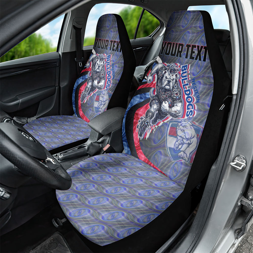 Personalised Western Bulldogs Car Seat Cover Trippy Psychedelic Abstract Art Mascot Football Fans