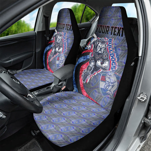 Personalised Western Bulldogs Car Seat Cover Trippy Psychedelic Abstract Art Mascot Football Fans