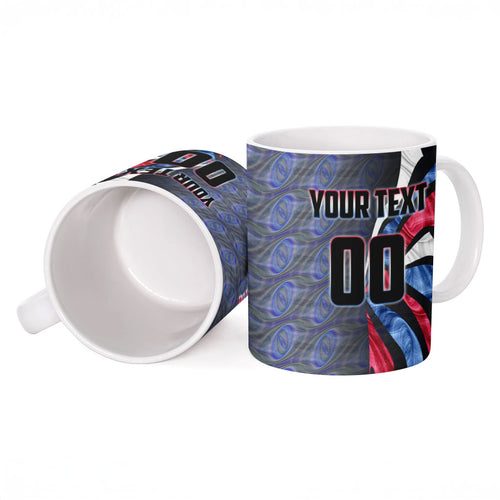 Personalised Western Bulldogs Ceramic Mug Trippy Psychedelic Abstract Art Mascot Football Fans