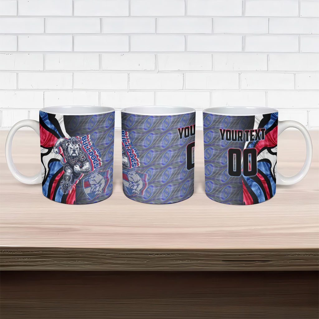 Personalised Western Bulldogs Ceramic Mug Trippy Psychedelic Abstract Art Mascot Football Fans