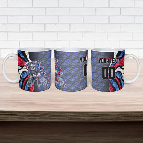Personalised Western Bulldogs Ceramic Mug Trippy Psychedelic Abstract Art Mascot Football Fans