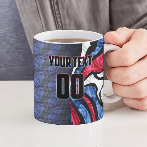 Personalised Western Bulldogs Ceramic Mug Trippy Psychedelic Abstract Art Mascot Football Fans