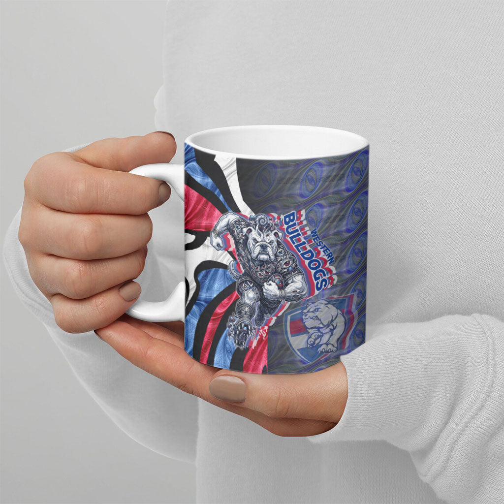 Personalised Western Bulldogs Ceramic Mug Trippy Psychedelic Abstract Art Mascot Football Fans