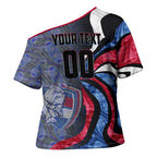 Personalised Western Bulldogs Cross Shoulder Shirt Trippy Psychedelic Abstract Art Mascot Football Fans