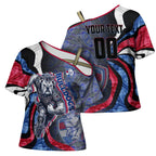 Personalised Western Bulldogs Cross Shoulder Shirt Trippy Psychedelic Abstract Art Mascot Football Fans