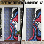 Personalised Western Bulldogs Door Cover Trippy Psychedelic Abstract Art Mascot Football Fans