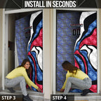 Personalised Western Bulldogs Door Cover Trippy Psychedelic Abstract Art Mascot Football Fans
