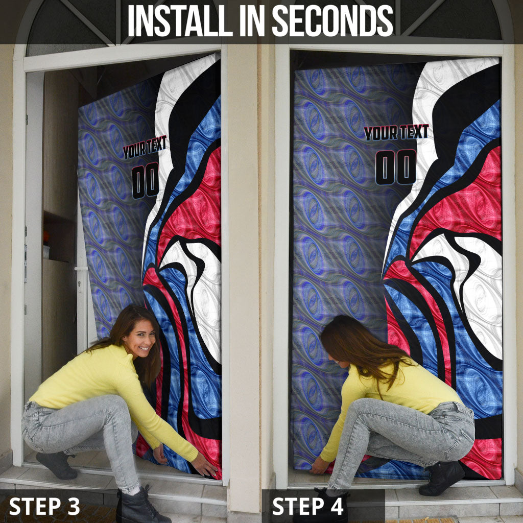 Personalised Western Bulldogs Door Cover Trippy Psychedelic Abstract Art Mascot Football Fans