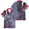 Personalised Western Bulldogs Family Matching Mermaid Dress and Hawaiian Shirt Trippy Psychedelic Abstract Art Mascot Football Fans