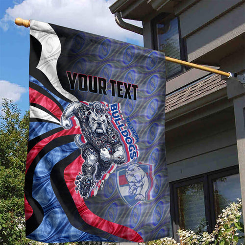 Personalised Western Bulldogs Garden Flag Trippy Psychedelic Abstract Art Mascot Football Fans