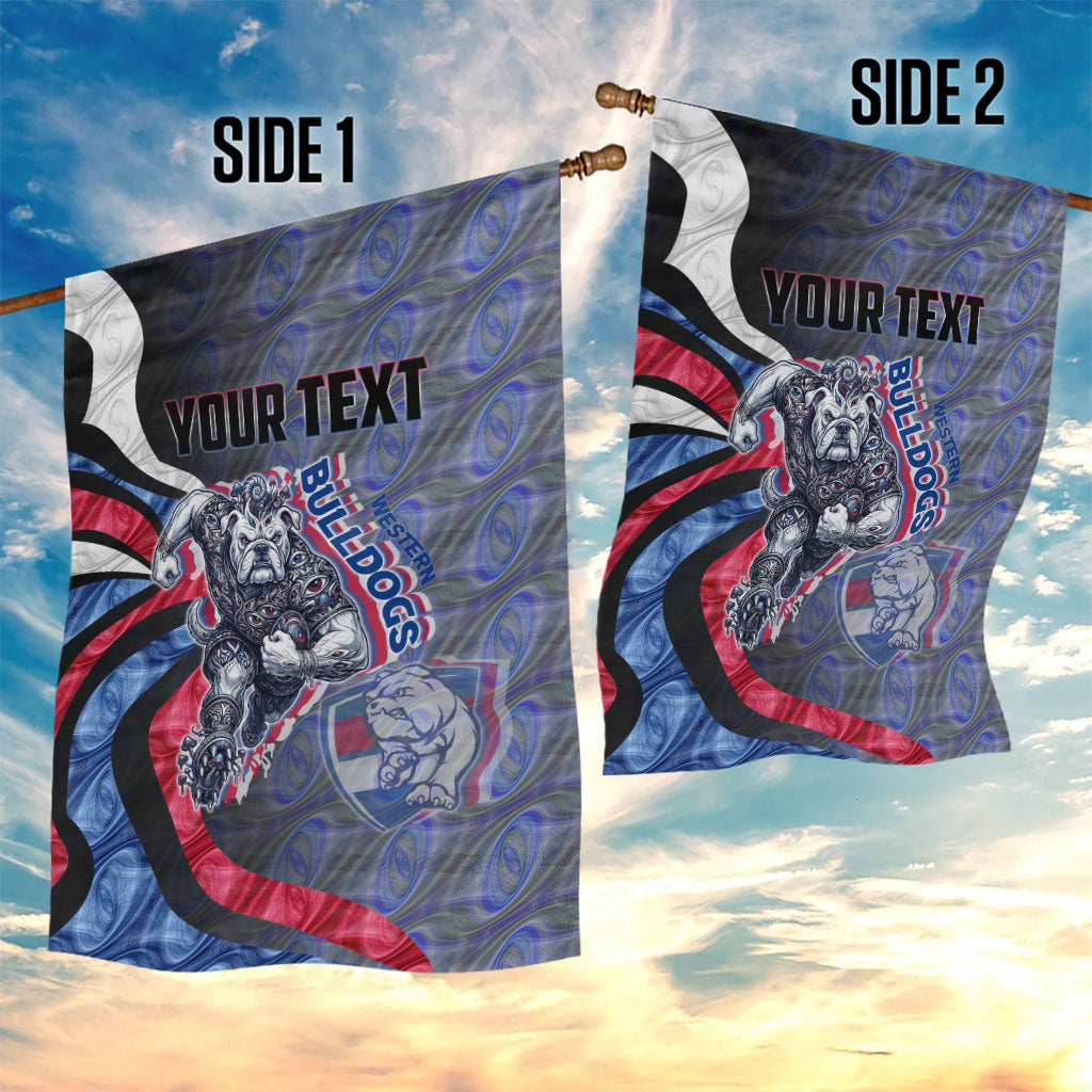 Personalised Western Bulldogs Garden Flag Trippy Psychedelic Abstract Art Mascot Football Fans