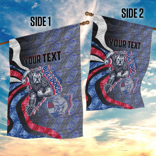 Personalised Western Bulldogs Garden Flag Trippy Psychedelic Abstract Art Mascot Football Fans