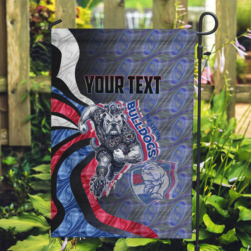 Personalised Western Bulldogs Garden Flag Trippy Psychedelic Abstract Art Mascot Football Fans
