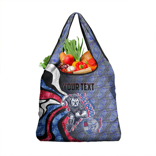 Personalised Western Bulldogs Grocery Bag Trippy Psychedelic Abstract Art Mascot Football Fans