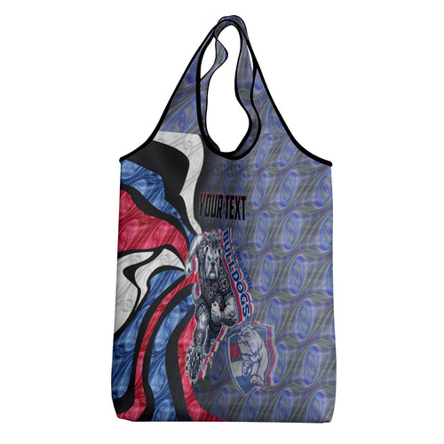 Personalised Western Bulldogs Grocery Bag Trippy Psychedelic Abstract Art Mascot Football Fans