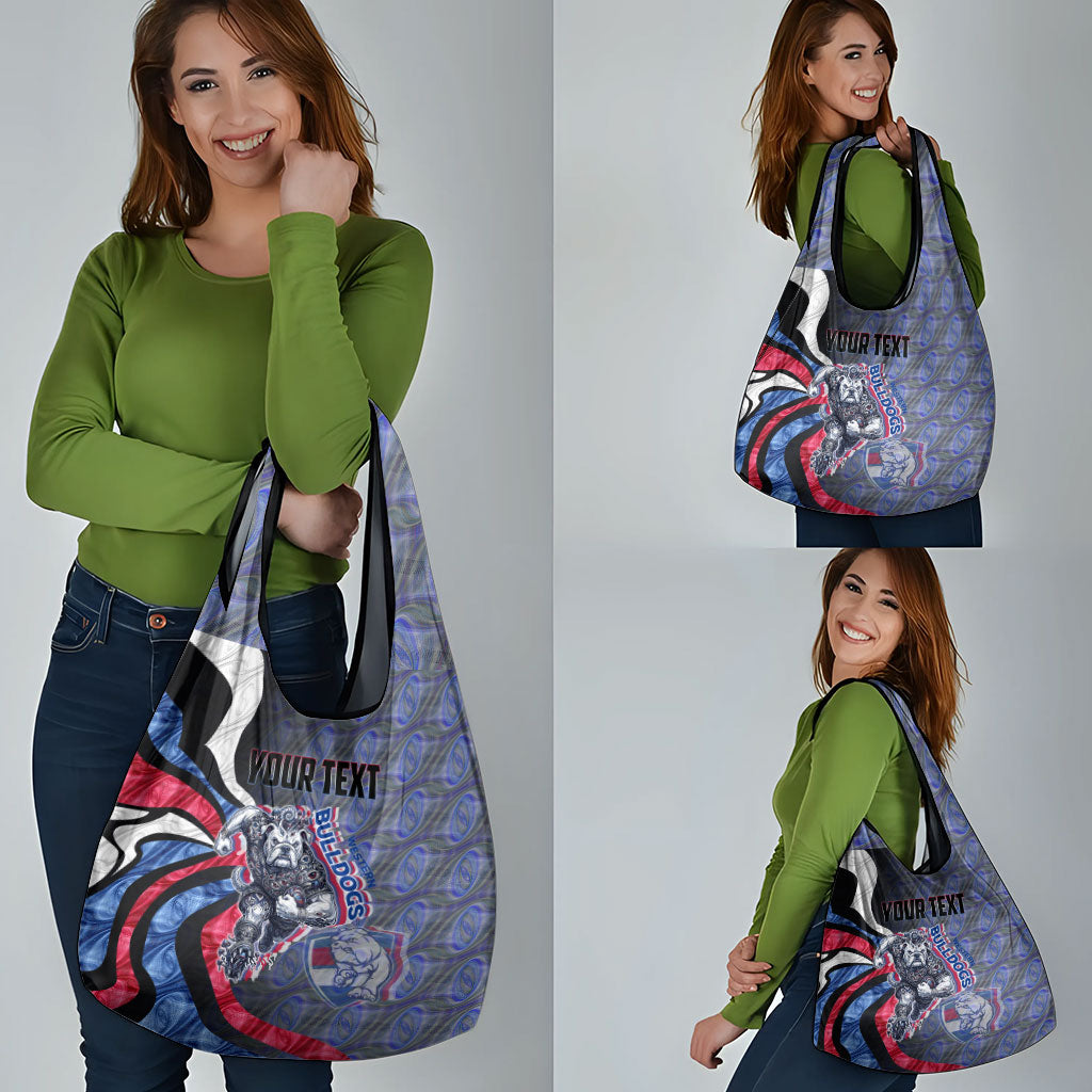 Personalised Western Bulldogs Grocery Bag Trippy Psychedelic Abstract Art Mascot Football Fans