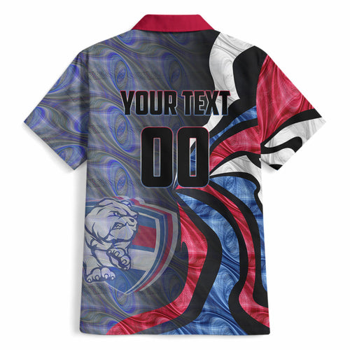 Personalised Western Bulldogs Hawaiian Shirt Trippy Psychedelic Abstract Art Mascot Football Fans