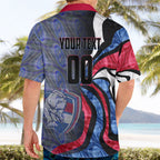 Personalised Western Bulldogs Hawaiian Shirt Trippy Psychedelic Abstract Art Mascot Football Fans