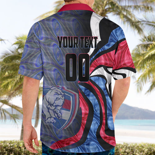 Personalised Western Bulldogs Hawaiian Shirt Trippy Psychedelic Abstract Art Mascot Football Fans