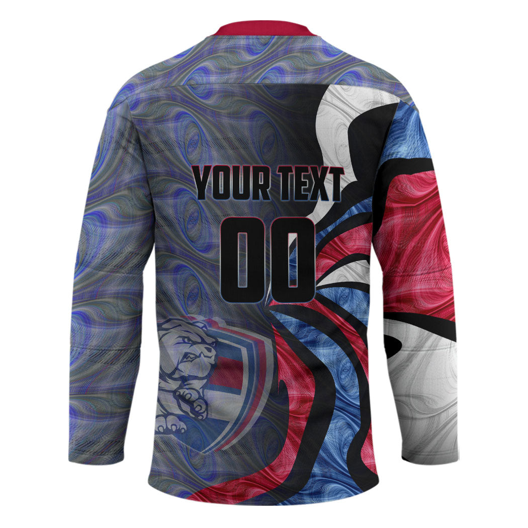 Personalised Western Bulldogs Hockey Jersey Trippy Psychedelic Abstract Art Mascot Football Fans