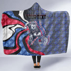 Personalised Western Bulldogs Hooded Blanket Trippy Psychedelic Abstract Art Mascot Football Fans