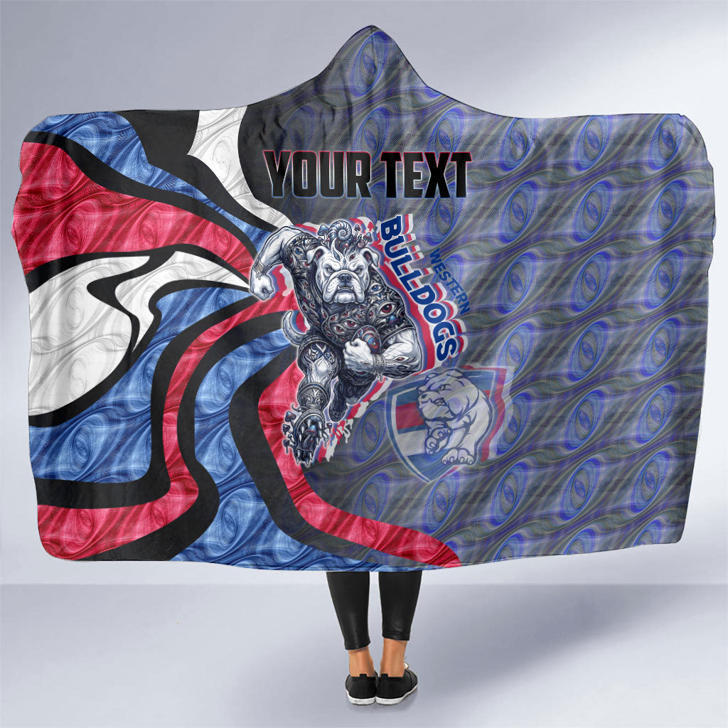 Personalised Western Bulldogs Hooded Blanket Trippy Psychedelic Abstract Art Mascot Football Fans