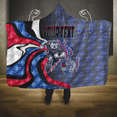 Personalised Western Bulldogs Hooded Blanket Trippy Psychedelic Abstract Art Mascot Football Fans