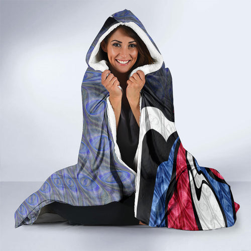 Personalised Western Bulldogs Hooded Blanket Trippy Psychedelic Abstract Art Mascot Football Fans