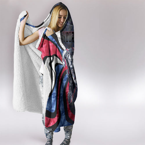 Personalised Western Bulldogs Hooded Blanket Trippy Psychedelic Abstract Art Mascot Football Fans
