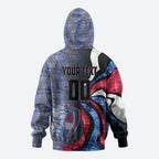 Personalised Western Bulldogs Hoodie Trippy Psychedelic Abstract Art Mascot Football Fans
