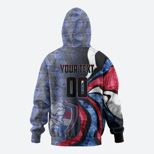 Personalised Western Bulldogs Hoodie Trippy Psychedelic Abstract Art Mascot Football Fans